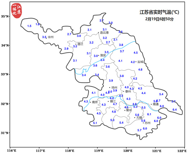 今天淮河以南地区阴有小到中雨,未来三天江苏多阴雨天气